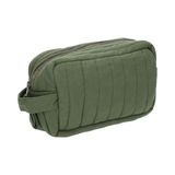Dille &amp; Kamille Trousse de toilette, moyen format, coton bio GOTS, vert foncé, 20 x 12 x 9 cm