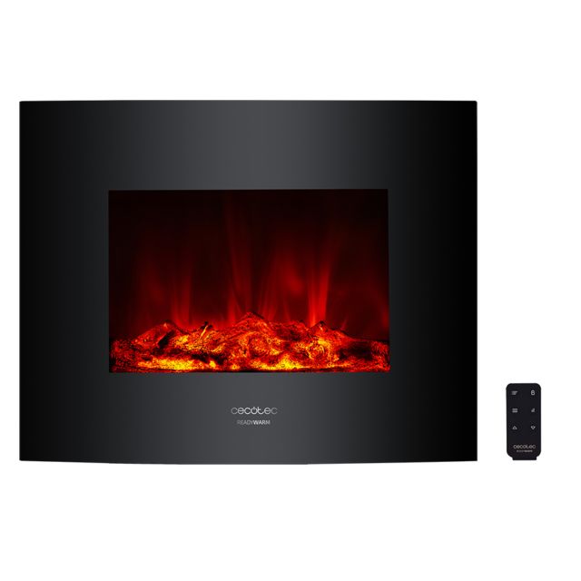 Cecotec Ready Warm 2600 Curved Flames - Ingebouwde elektrische open haard - Zwart