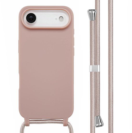 imoshion Hoesje - Geschikt voor Apple iPhone Air - Siliconen hoesje met koord - Sand Pink