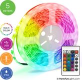 PartyFunLights LED Strip Multi-Color RGB USB 5 Meter