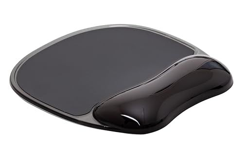 Q-CONNECT Ergonomische muismat met gelkussen/muismat met polssteun/handsteun/voor computer en laptop/zwart/antislip rubberen basis muismat