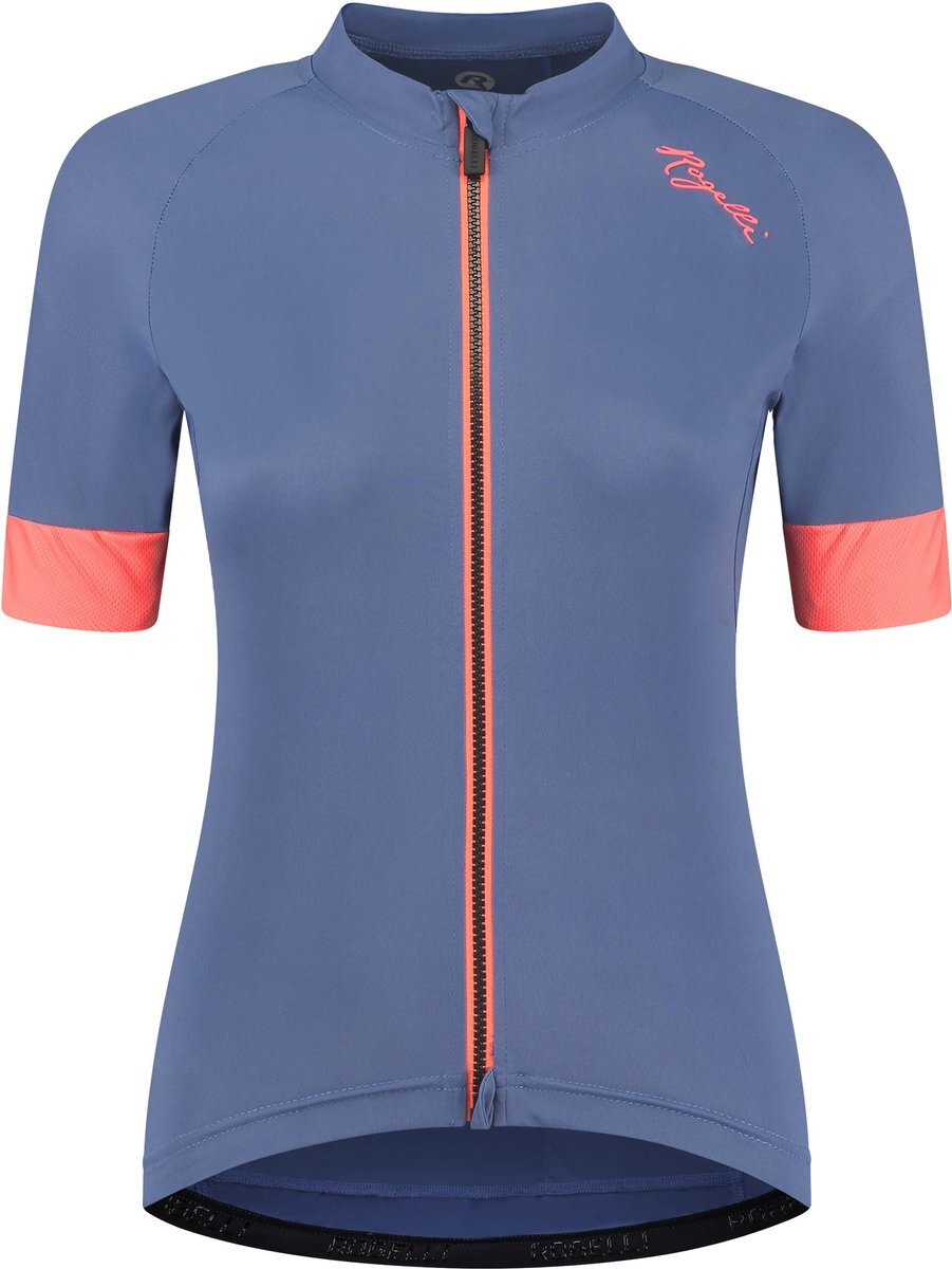 Rogelli Modesta Fietsshirt - Korte Mouwen - Dames - Blauw, Koraal - Maat L