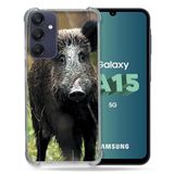 Cokitec Samsung Galaxy A15 4G / 5G Wild Zwijn Hout Versterkte Beschermhoes