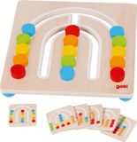 Goki Kleurenrangschikspel regenboog 21x21x3,8cm, met 6 voorbeeldplaatjes, hout, 4+