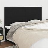 vidaXL 4x Têtes de Lit Meubles de Chambre à Coucher Accessoires de Lit Simple Têtes de Cadre de Lit Intérieur Noir 80x5x78/88 cm Tissu
