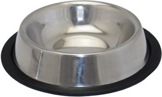 HAPPY PET Voerbak Antislip - 17 CM - Zilver