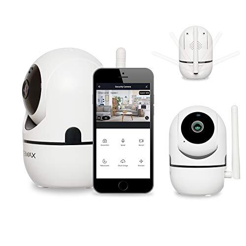 Overmax Draadloze camera Camspot 3.6 WiFi-IP-bewakingsopnames, full HD-nachtmodus, auto-tracking microfoon en luidspreker smart apparaat Google Home Amazon Alexa