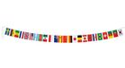 Bellatio Decorations Internationale vlaggenlijn - wereld landen vlaggen - 7 meter - polyester vlaggetjes - versiering - feestartikelen