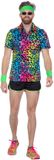 Wilbers Party Blouse Heren Regenboog Neon Panter - Maat L