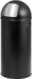 Eluno Push Bin 25 litres, tôle, style rétro, couvercle amovible, noir