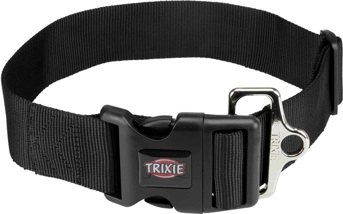 TRIXIE halsband voor hond premium zwart 55-80x5 cm