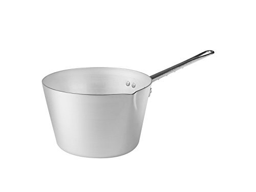 Pentole Agnelli Pot, conische vorm, met snavel, BLTF-aluminium, handvat van roestvrij staal, zilverkleurig, 12 cm zilver/zwart