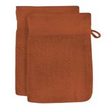 Soleil d'ocre Set van 2 Katoenen Washandjes, 500 gr/m2, 16 x 21 cm, Lagune Terra