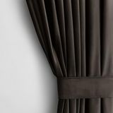 AmeliaHome Paneelgordijn fluwelen look 140x270 cm donkerbruin