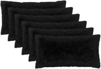 vidaXL - Kussensloop - 6 stuks - HEERLEN - Zwart - 40 x 80 cm - PV Fleece