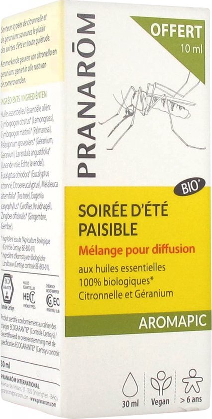 Pranar&#244;m Aromapic Soir&#233;e D&#39;&#201;t&#233; Paisible Bio Diffusion Blend 20 ml + 10 ml Gratis
