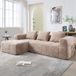 LVHOM Canapé d'angle avec fonction couchage, en forme de L, canapé-lit avec compartiments latéraux, 3 places, canapé pour le salon, sofa, lit de repos, canapé d'angle rembourré, couleur kaki