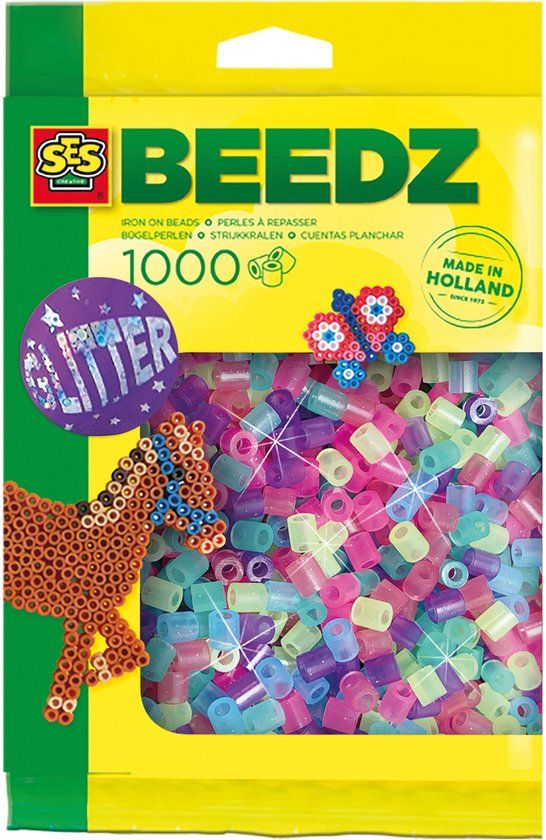 SES Creative Beedz Mix Glitter Strijkkralen - 1000 Stuks