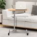 COAST™ Table d'ordinateur portable réglable en hauteur, table de lit pour ordinateur portable avec roulettes et freins, naturel, 64 x 44 x 64-95 cm