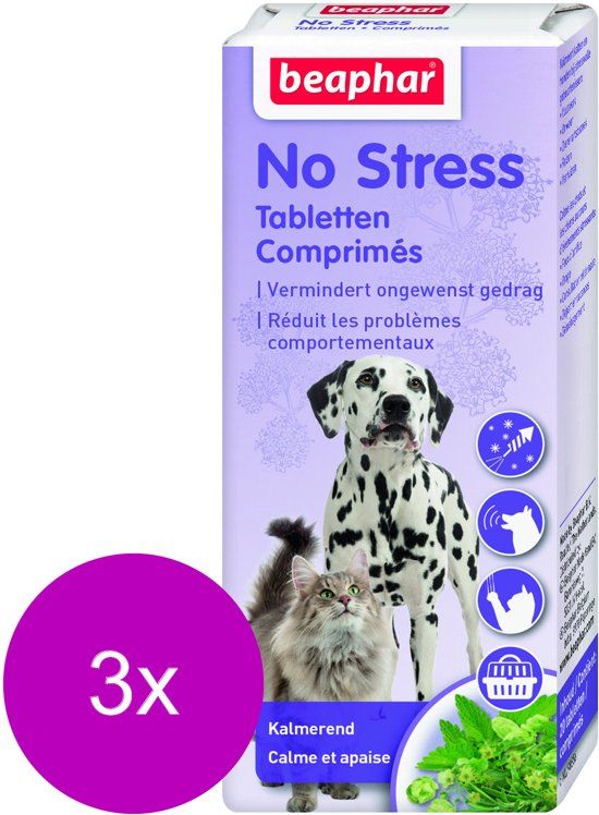 BEAPHAR No Stress Tabletten - Anti stressmiddel - 3 x 20 stuks