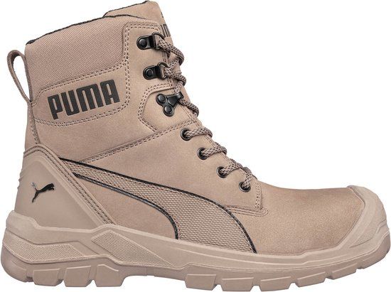 Puma Conquest Stone Hoog S3 Veiligheidsschoenen - Beige - Maat 40