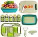 Merkloos NTHProducts Multifunctioneel Snijplank - 9 in 1 Snijplank Set - Opvouwbaar Met Afvoer - Groen en Roze