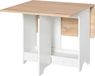 HOMCOM Table console pliable avec compartiment de rangement, table de salon et de cuisine, table pliante, peu encombrante, couleur bois et blanc, 118 x 80 x 72 cm