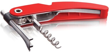 Vacu Vin single pull corkscrew - rood