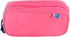 Oxford, Etui voor school, 3 compartimenten, elastiek, 3 ritsen, fuchsia