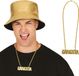 Fiestas Guirca Verkleedset - gouden hoed en ketting - feest en foute party - verkleedaccessoires