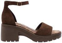 Ryłko Dames sandalen Ryłko Hayley donkerbruin Suède Plateau hakken 5-7 cm Gesp