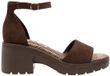 Ryłko Dames sandalen Ryłko Hayley donkerbruin Suède Plateau hakken 5-7 cm Gesp