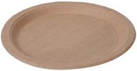 Merkloos / Sans marque Koopman International 10x Gerecyclede papieren bordjes 23 cm - Bruin