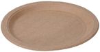 Merkloos / Sans marque Koopman International 10x Gerecyclede papieren bordjes 23 cm - Bruin