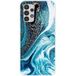 Samsung Galaxy A13 4G Marbre bleu paillete bedrukt siliconen hoesje