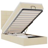 VidaXL Ottoman Bed with Mattress and LEDs 180x200cm Fabric Cream