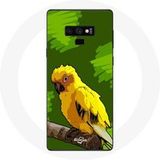 Maniacase Etui voor Samsung Galaxy Note 9 Geel parkiet vogels groene achtergrond
