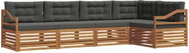 vidaXL Hoek loungeset 5-delig Acacia Hout Naturel et Anthracite