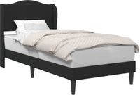 vidaXL Bedframe met hoofdeinde, Zwart, 90 x 190 cm, Fluweel