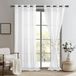 DWCN Sheer Voile gordijn, transparant, gordijn met ingestanste ringen, 2 stuks, met ogen, voor woonkamer, babykamer, slaapkamer, wit, 240 x 132 cm (h x b)