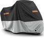 Favoto Motorhoes Buiten Motorhoes Waterdicht Stofdicht UV-bescherming met Slotgat Winddichte Gesp Oxford Stof XXL Zwart Zilver 245cmx105cmx125cm