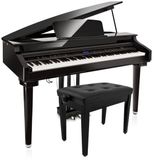 Gear4music GDP-200 digitale Vleugelpiano van Gear4music, krukpakket, Gloss Black