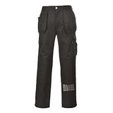 Portwest KS15 Werkbroek Polyester Elastische Band Zeer Kleurvast Kniezakken | Zwart, M, UPF 40+, Lange Pasvorm, 5 Zakken, Driedubbel Gestikte Naden, Hamerlus, Rekbaar, Ritssluiting, Lichtgewicht