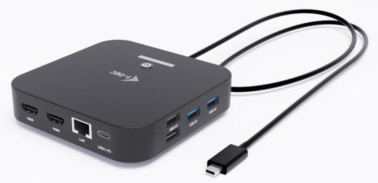 i-Tec - USB-C Docking Station - Compact - 2 x HDMI - 4 x USB-A - 2 x USB-C - Ethernet - Audio In/Uit - 100W opladen - Plug & Play