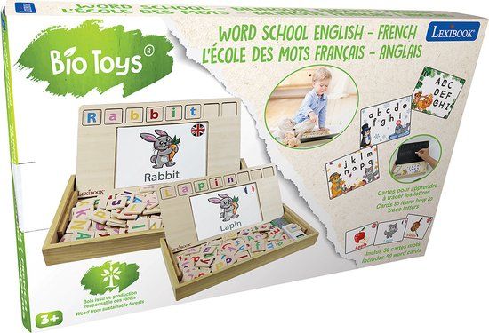 Lexibook Bio Toys Woordschool Tweetalig Engels - Frans - Houten speelgoed
