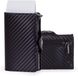 SHENZHEN ANGO COMMERCE S & T CO., LTD. Portefeuille homme - Porte-cartes RFID - Portefeuille avec compartiment à monnaie - Aluminium - Noir Carbone