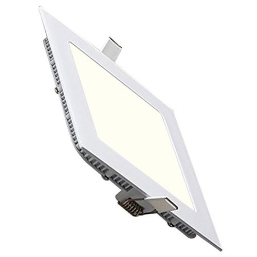BES LED LED Downlight Slim - Inbouw Vierkant 18W - Natuurlijk Wit 4200K - Mat Wit Aluminium - 225mm
