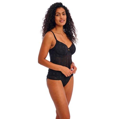 Freya niet-voorgevormde crochet tankini bikinitop Nomad zwart
