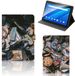 B2Ctelecom Lenovo Tab E10 Tablet Hoesje met foto Badges