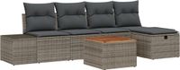 vidaXL - Tuinbank - Set - 6 - st - Grijs - Poly - rattan